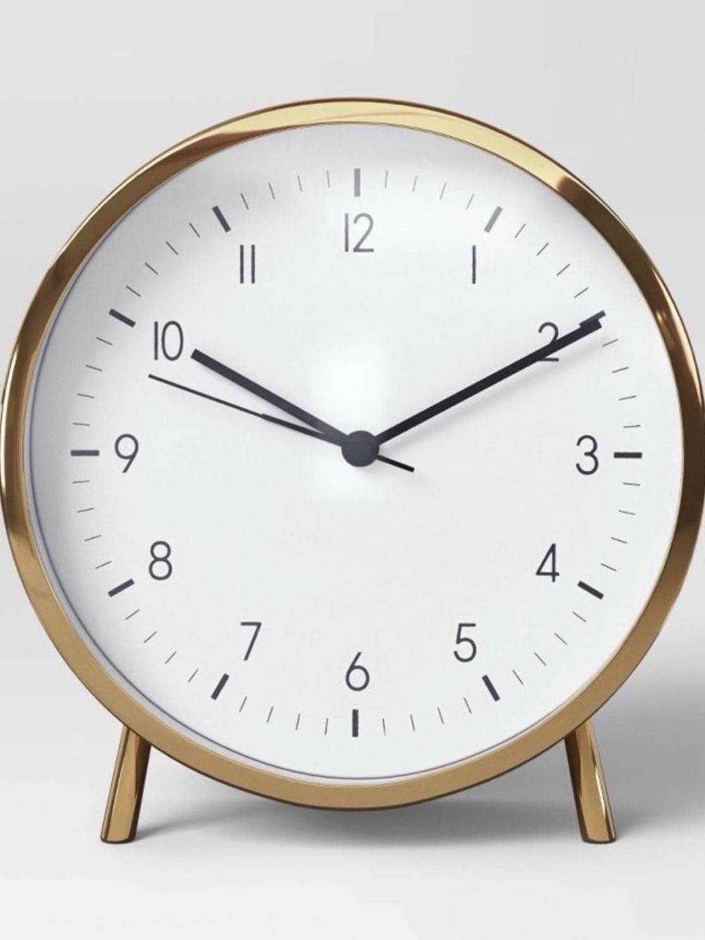 Threshold Gold and White Table Clock, 6”, LIKE NEW